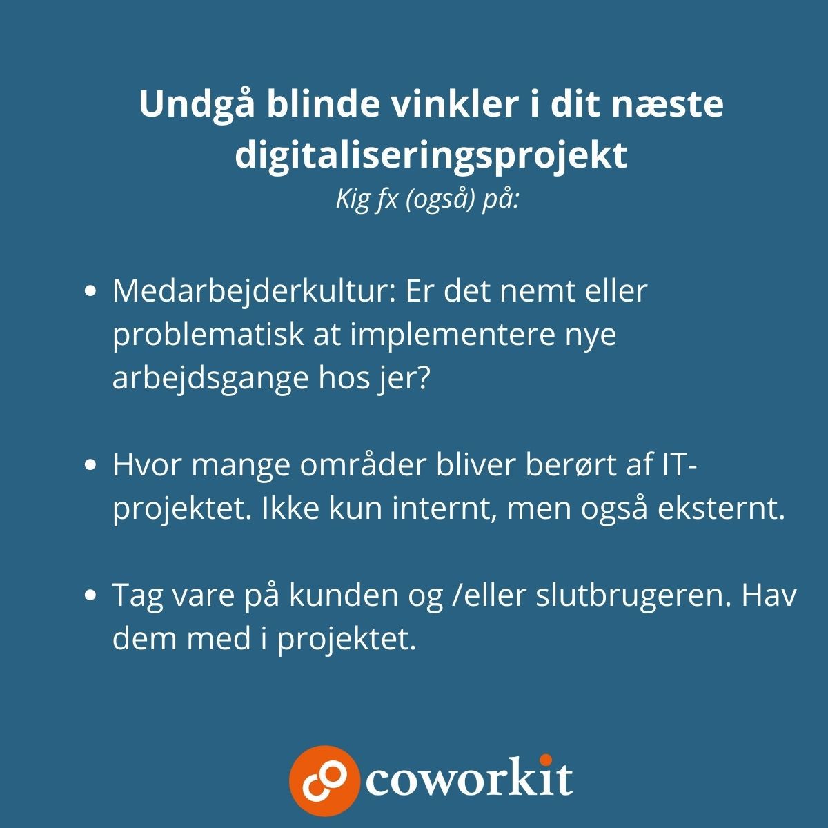 Undgå blinde vinkler i IT-projektet